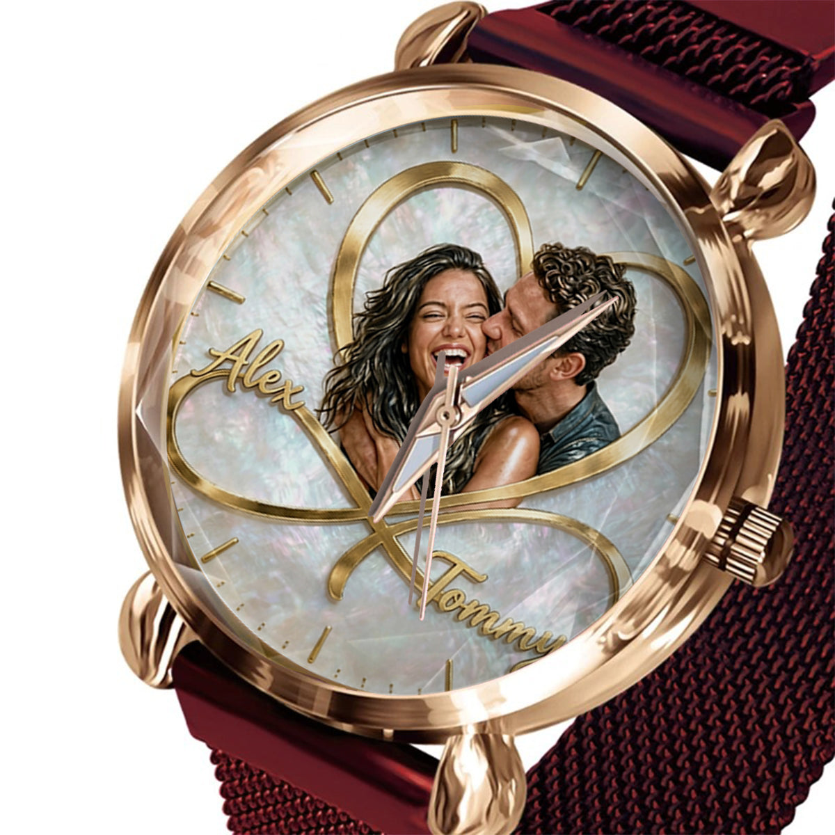 Love You Infinite - Personalized Couple Women Hand Watch