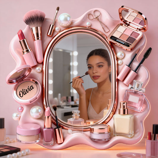 Miroir mural de maquillage personnalisé avec lumière LED - Maquilleuse