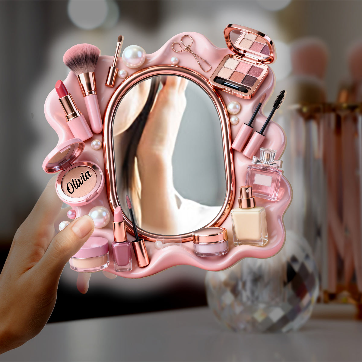 Miroir mural de maquillage personnalisé avec lumière LED - Maquilleuse
