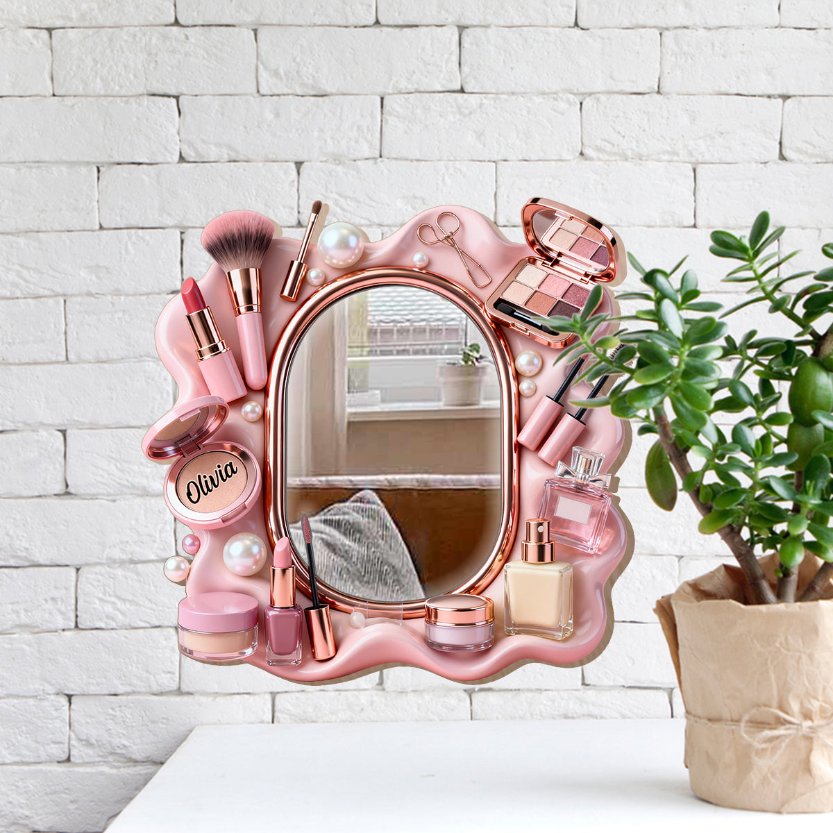 Miroir mural de maquillage personnalisé avec lumière LED - Maquilleuse