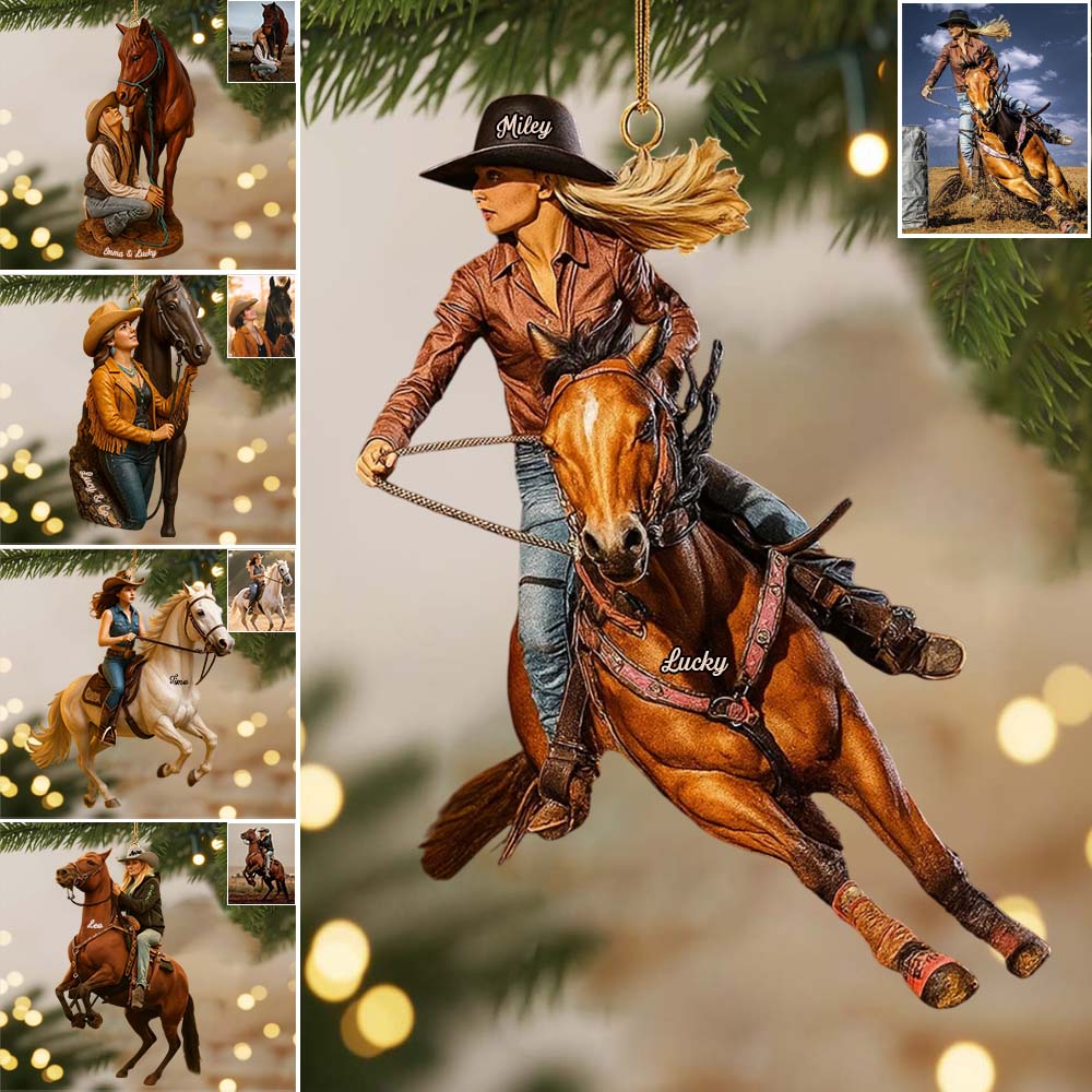 Juste une fille qui aime les chevaux - Ornement miniature 3D personnalisé représentant un cheval