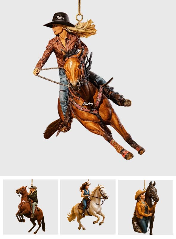 Juste une fille qui aime les chevaux - Ornement miniature 3D personnalisé représentant un cheval