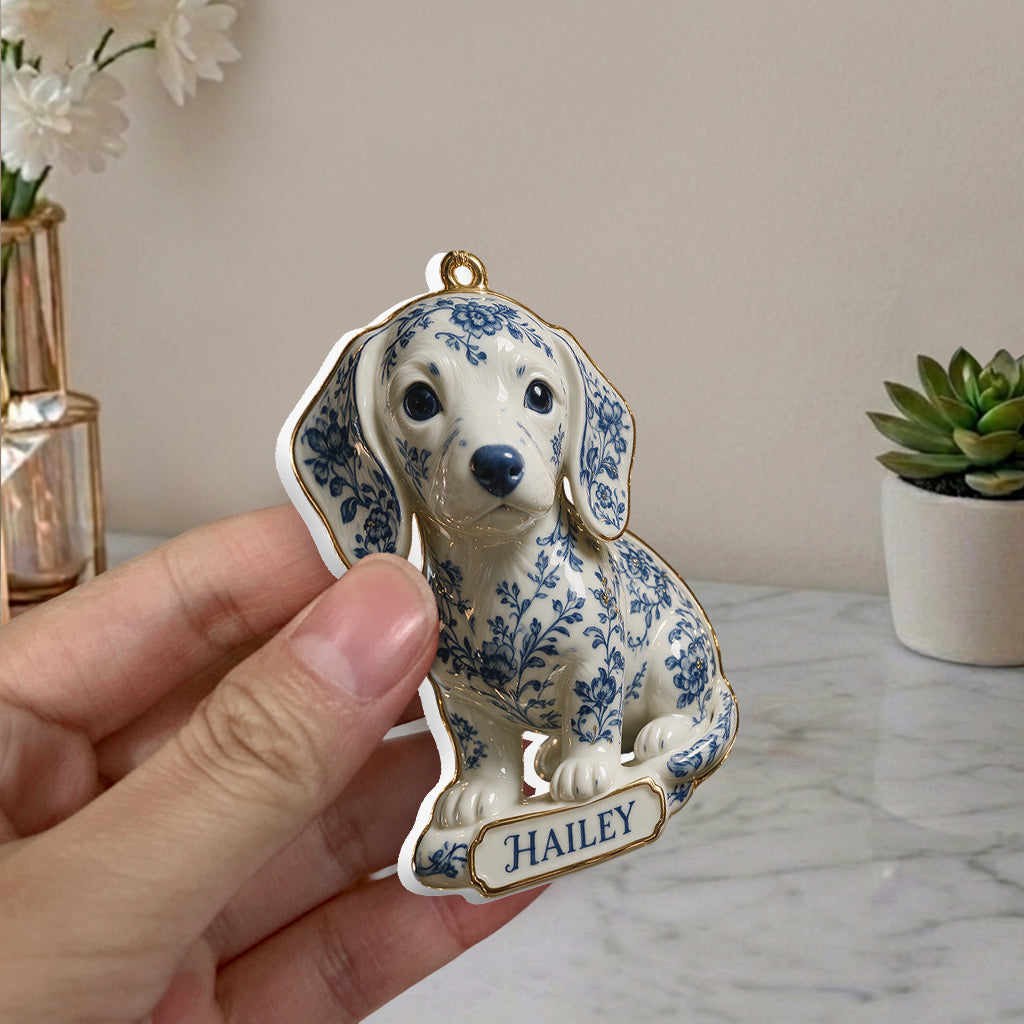 Ornement 3D Premium Personnalisé - Toile De Jouy Chien