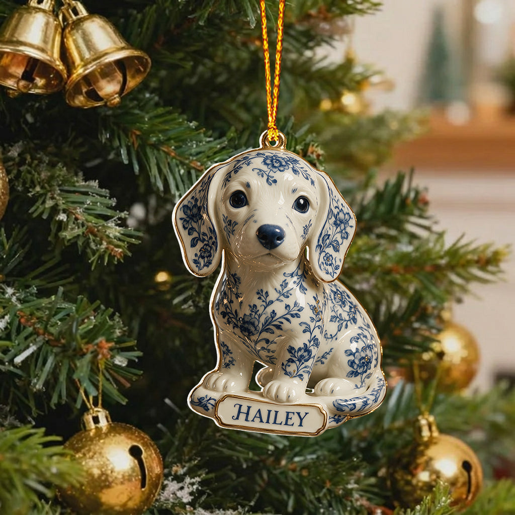 Ornement 3D Premium Personnalisé - Toile De Jouy Chien