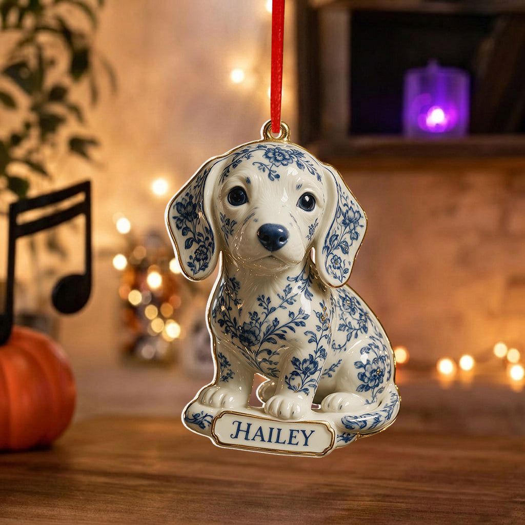 Ornement 3D Premium Personnalisé - Toile De Jouy Chien