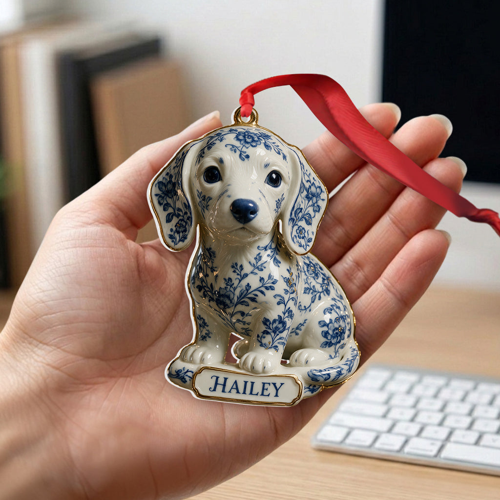 Ornement 3D Premium Personnalisé - Toile De Jouy Chien