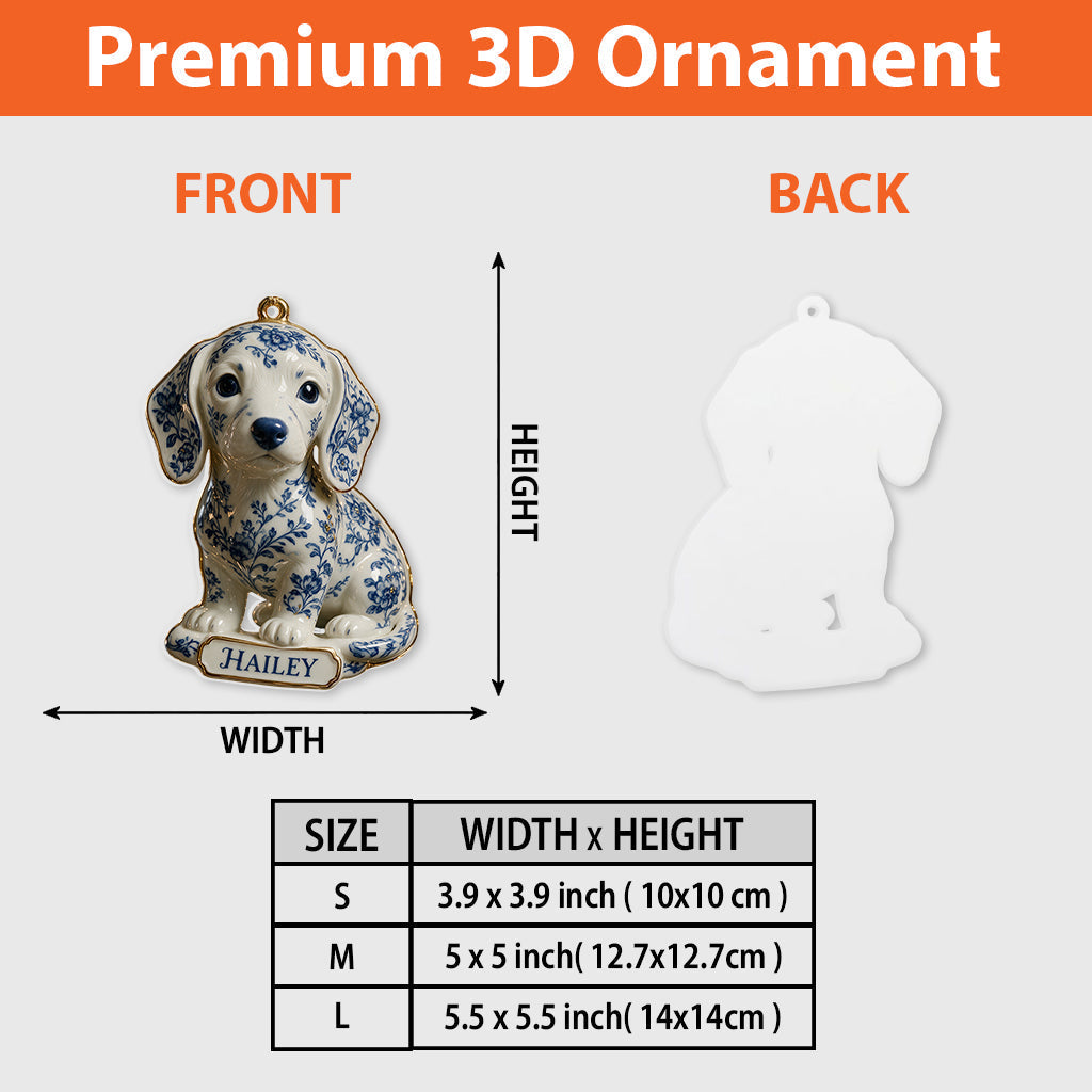 Ornement 3D Premium Personnalisé - Toile De Jouy Chien