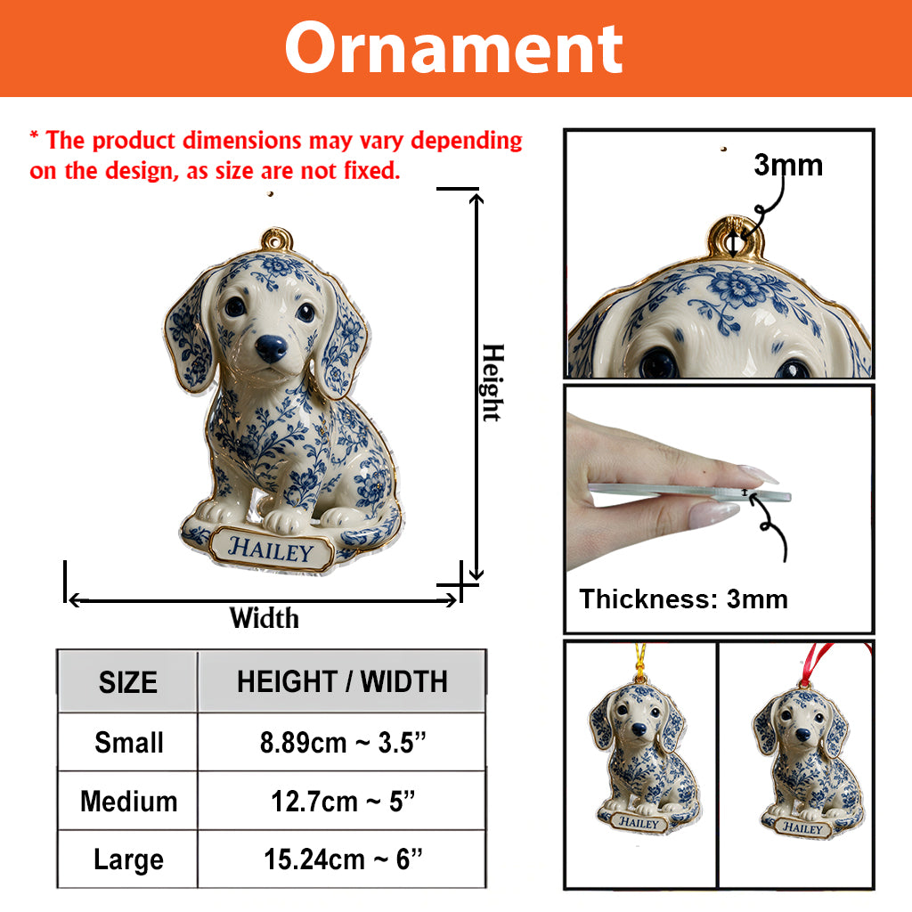 Ornement 3D Premium Personnalisé - Toile De Jouy Chien