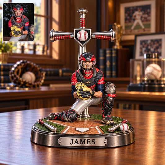 Love God, Play Baseball - Personalized Baseball 3D Plaque
