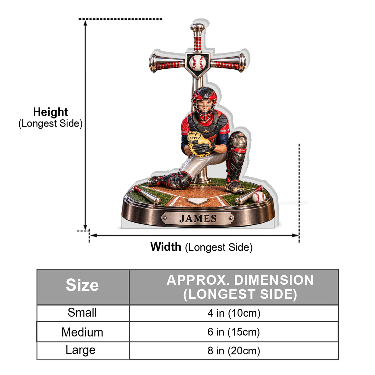 Love God, Play Baseball - Personalized Baseball 3D Plaque
