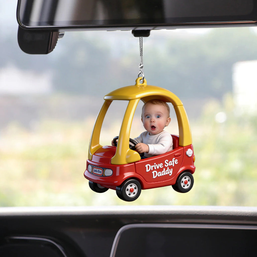 Conduis prudemment, papa ! - Ornement de voiture transparent personnalisé pour père
