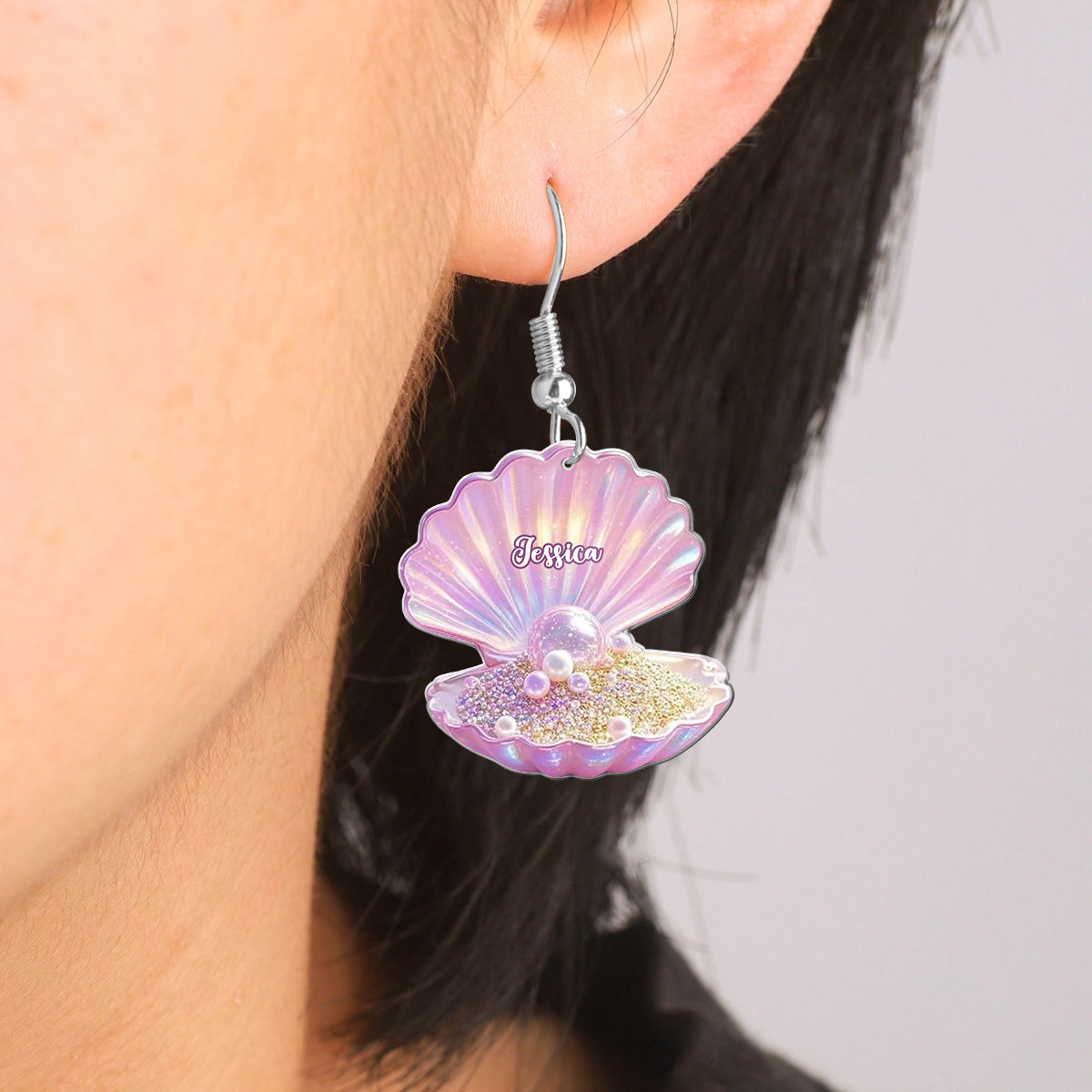 Pink Pearl Shell - Personalized Sea Lover Earrings