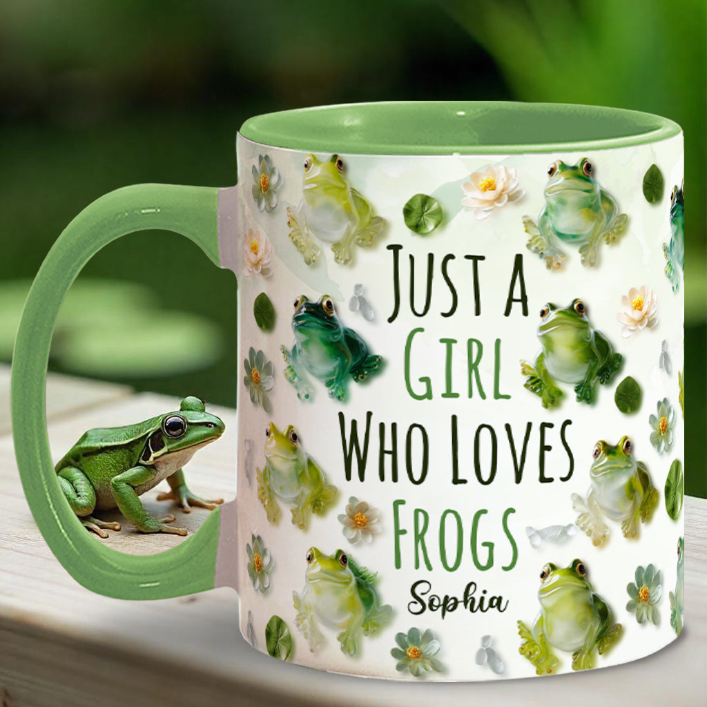 Mug personnalisé à motif grenouille « Juste une fille qui adore les grenouilles »