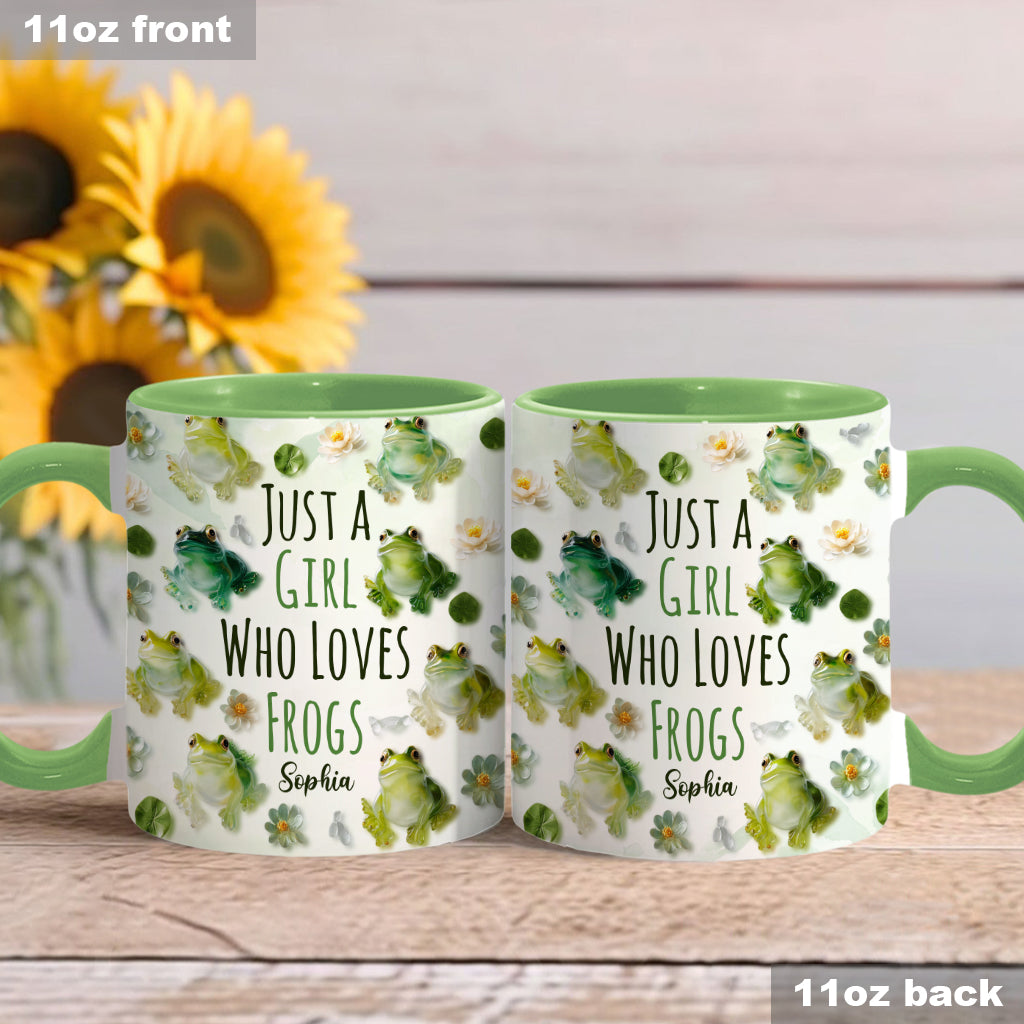 Mug personnalisé à motif grenouille « Juste une fille qui adore les grenouilles »