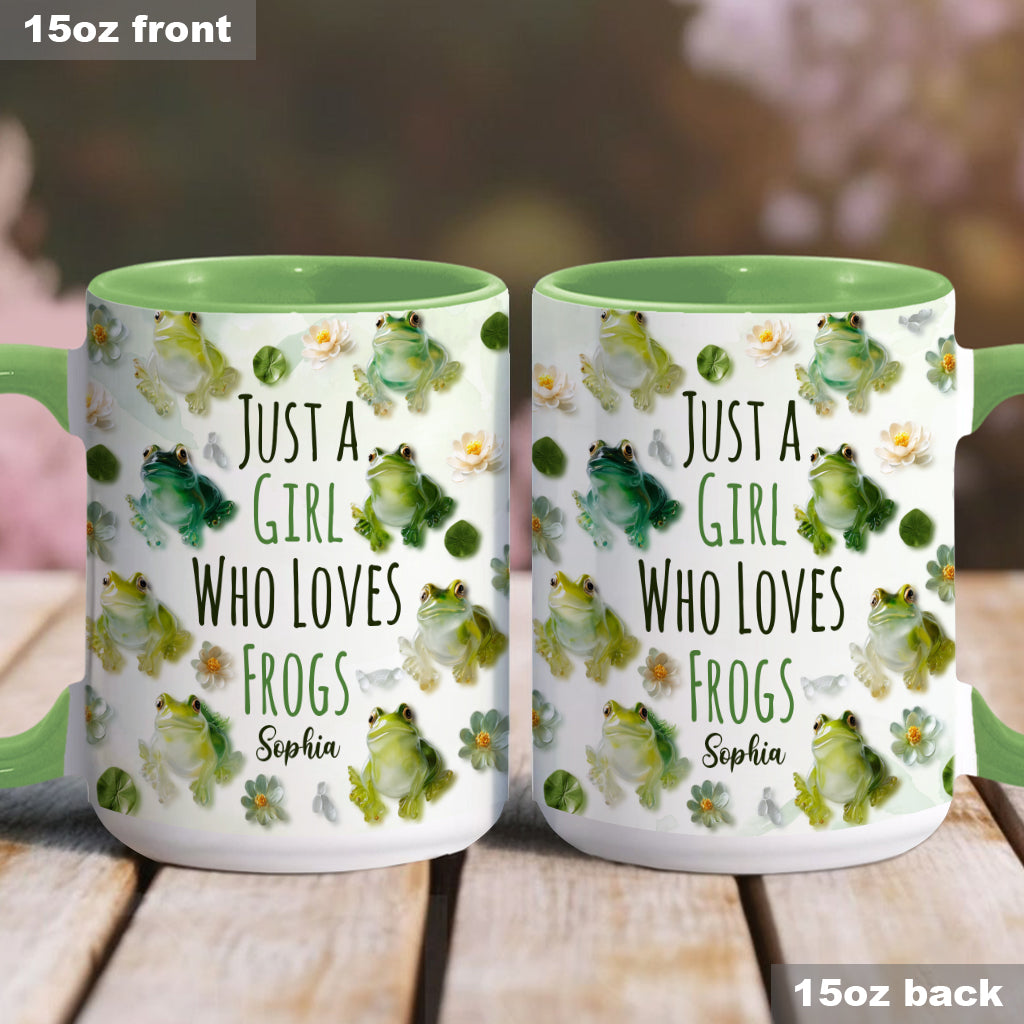 Mug personnalisé à motif grenouille « Juste une fille qui adore les grenouilles »
