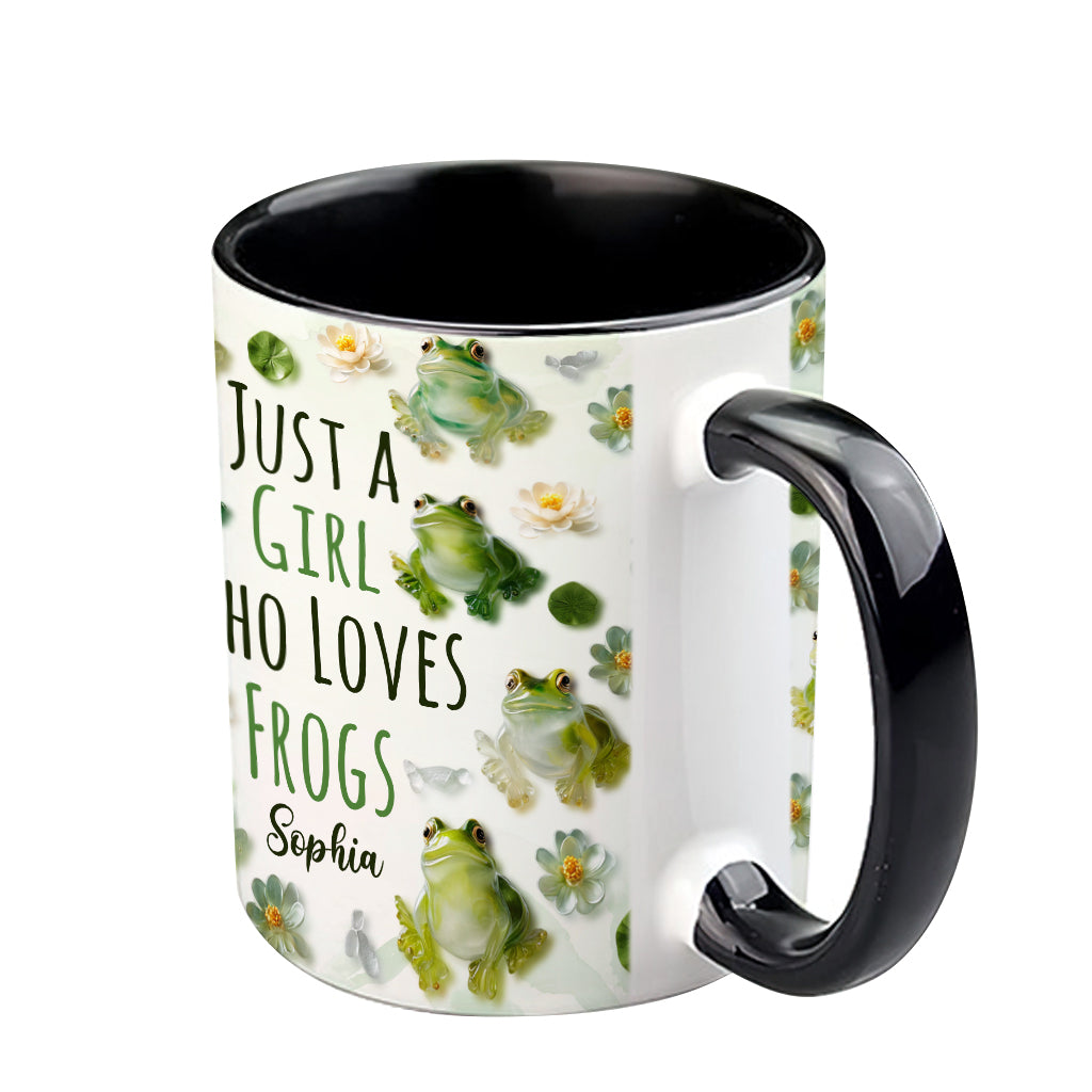 Mug personnalisé à motif grenouille « Juste une fille qui adore les grenouilles »