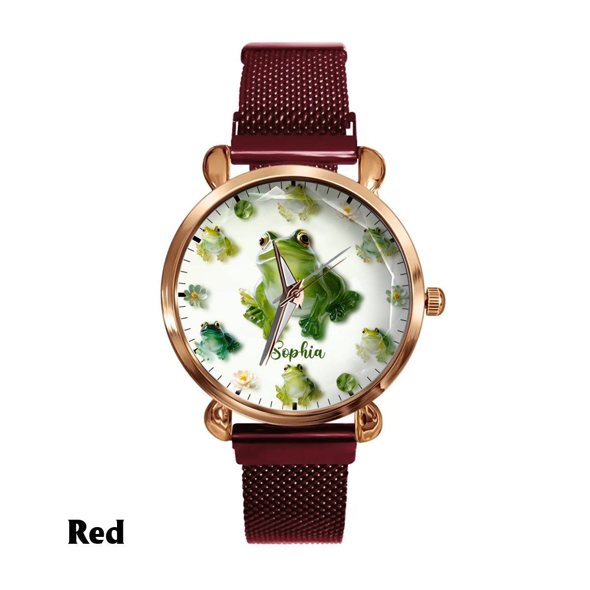 Juste une fille qui aime les grenouilles - Montre-bracelet personnalisée pour femme avec motif grenouille