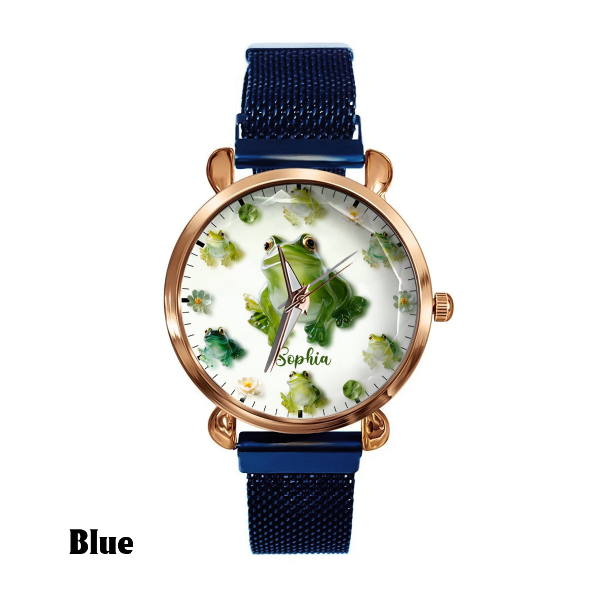 Juste une fille qui aime les grenouilles - Montre-bracelet personnalisée pour femme avec motif grenouille