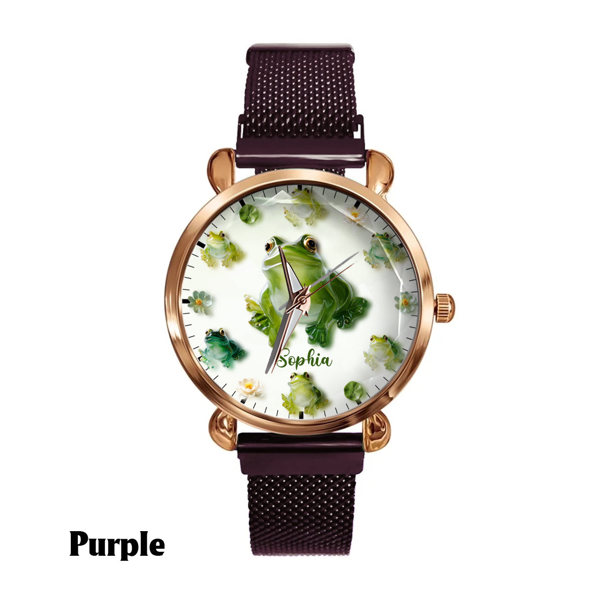 Juste une fille qui aime les grenouilles - Montre-bracelet personnalisée pour femme avec motif grenouille