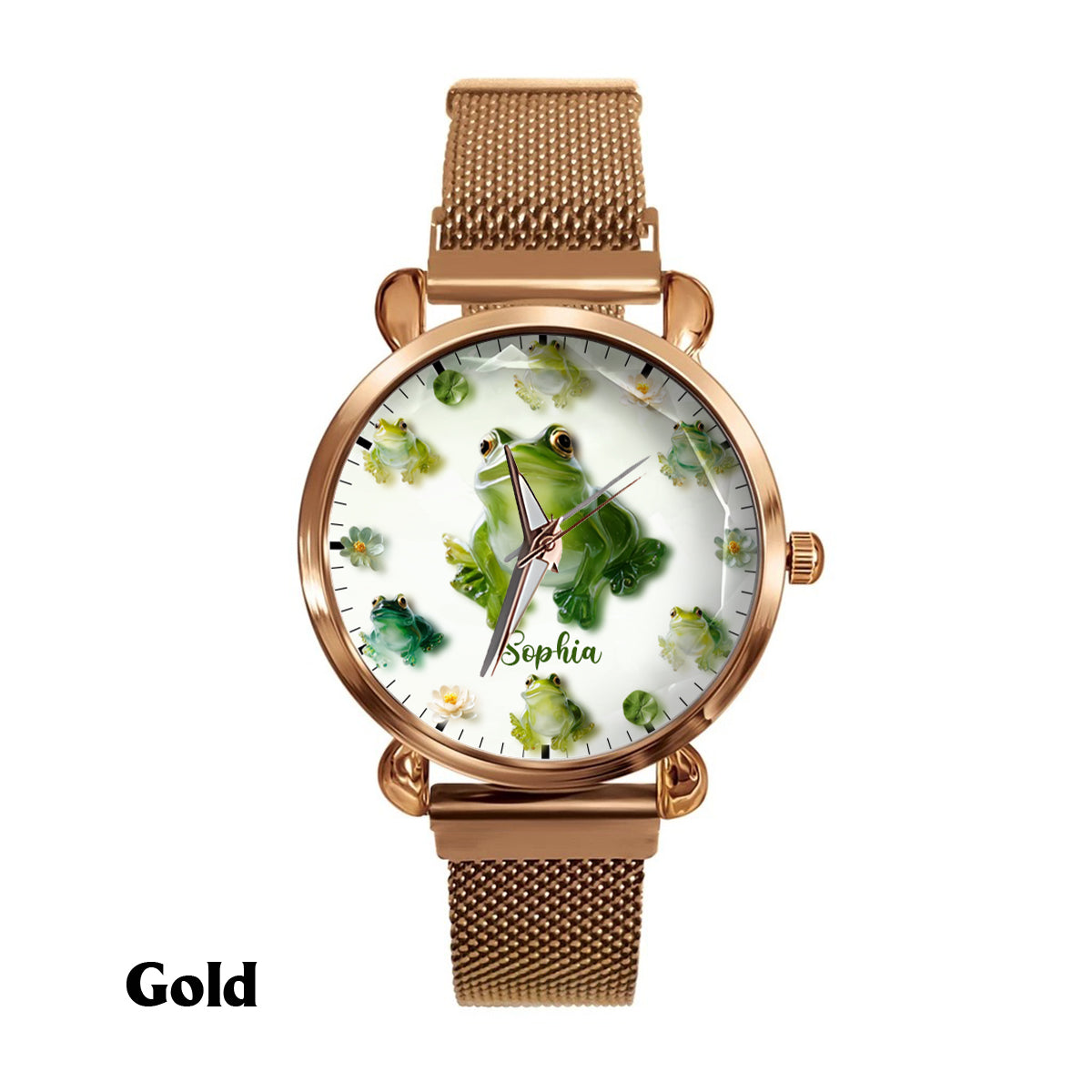 Juste une fille qui aime les grenouilles - Montre-bracelet personnalisée pour femme avec motif grenouille