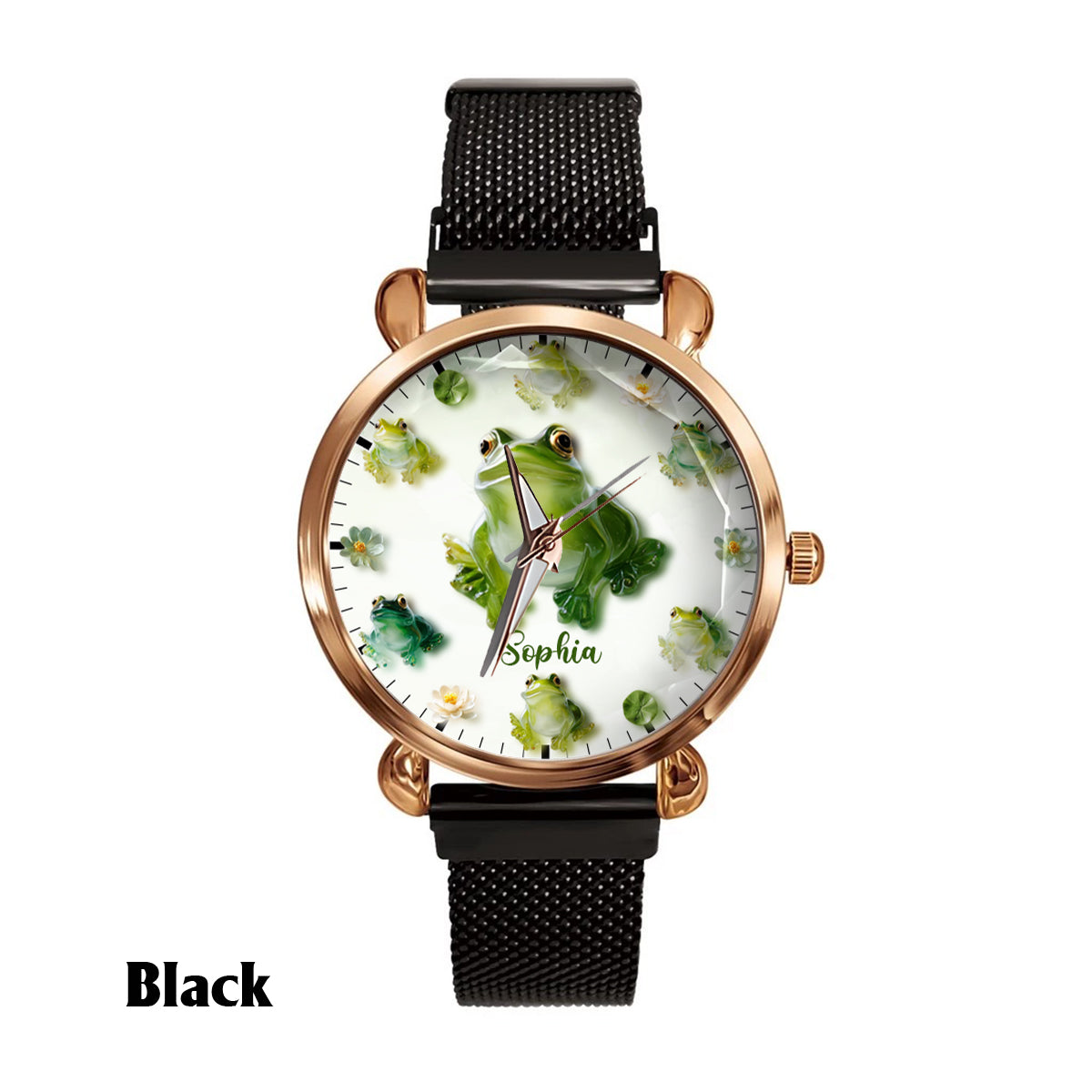 Juste une fille qui aime les grenouilles - Montre-bracelet personnalisée pour femme avec motif grenouille