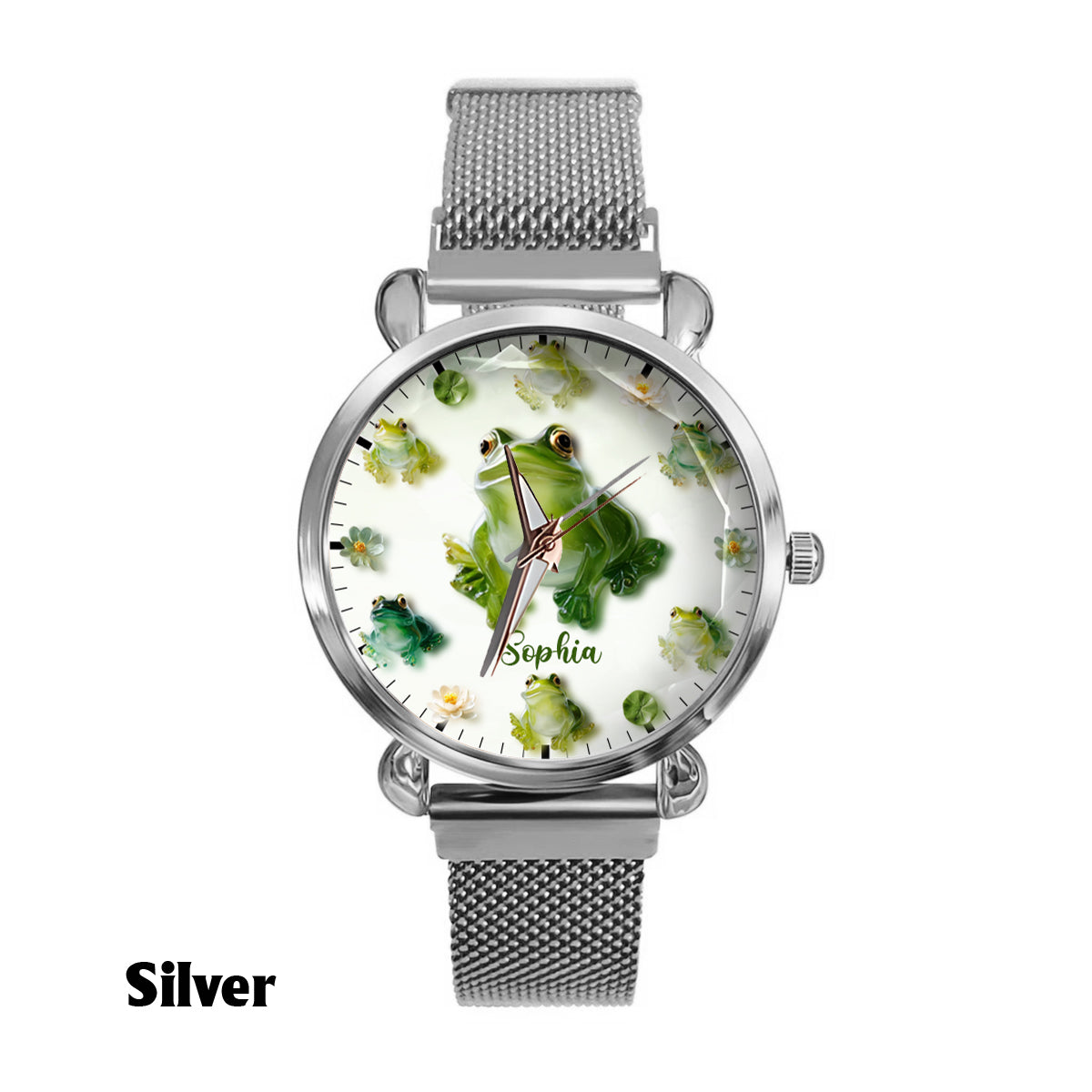 Juste une fille qui aime les grenouilles - Montre-bracelet personnalisée pour femme avec motif grenouille