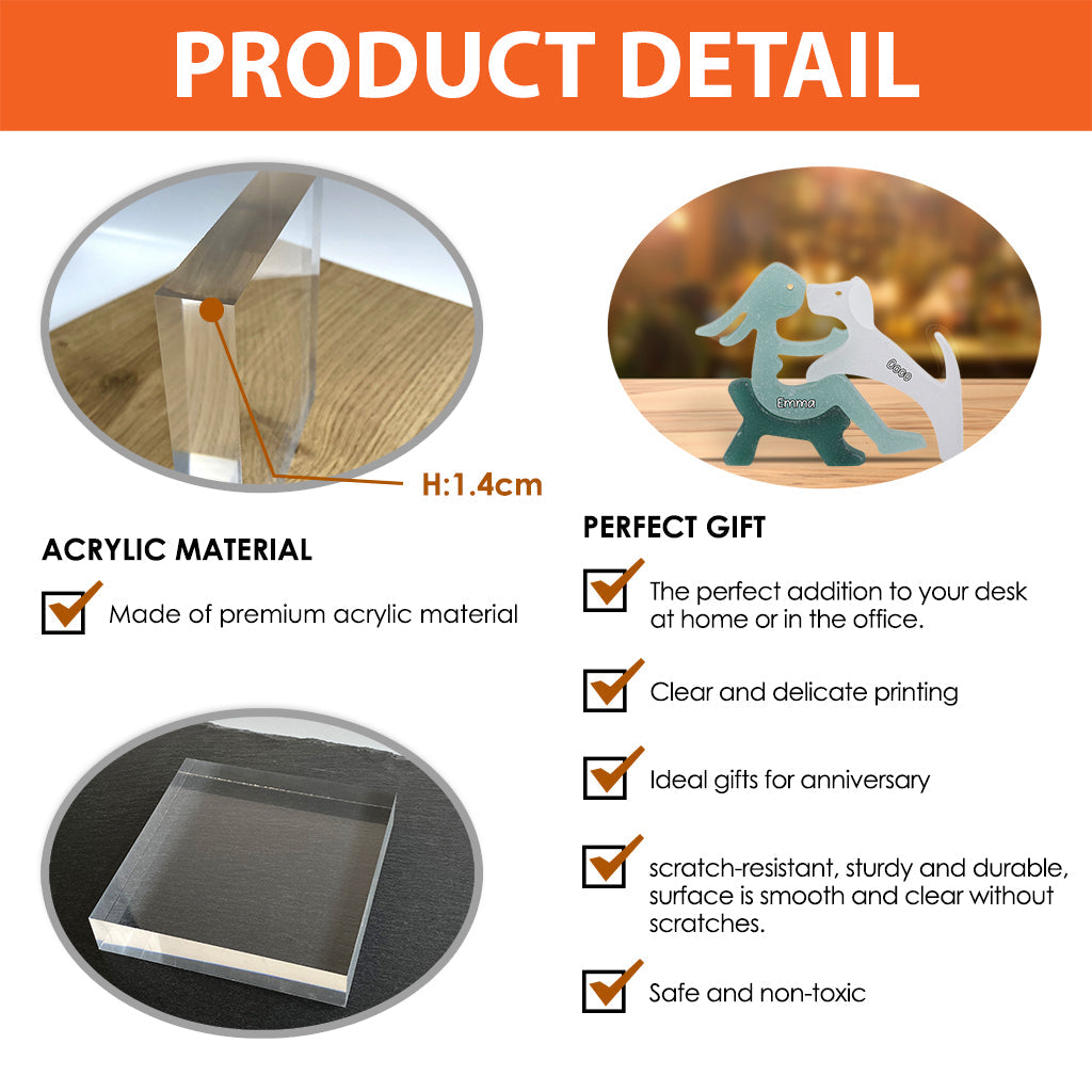 Amoureux des chiens, chats et autres animaux de compagnie - Plaque acrylique personnalisée en forme de chien