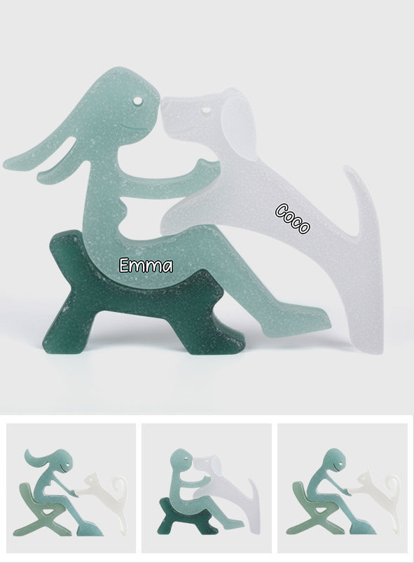 Amoureux des chiens, chats et autres animaux de compagnie - Plaque acrylique personnalisée en forme de chien