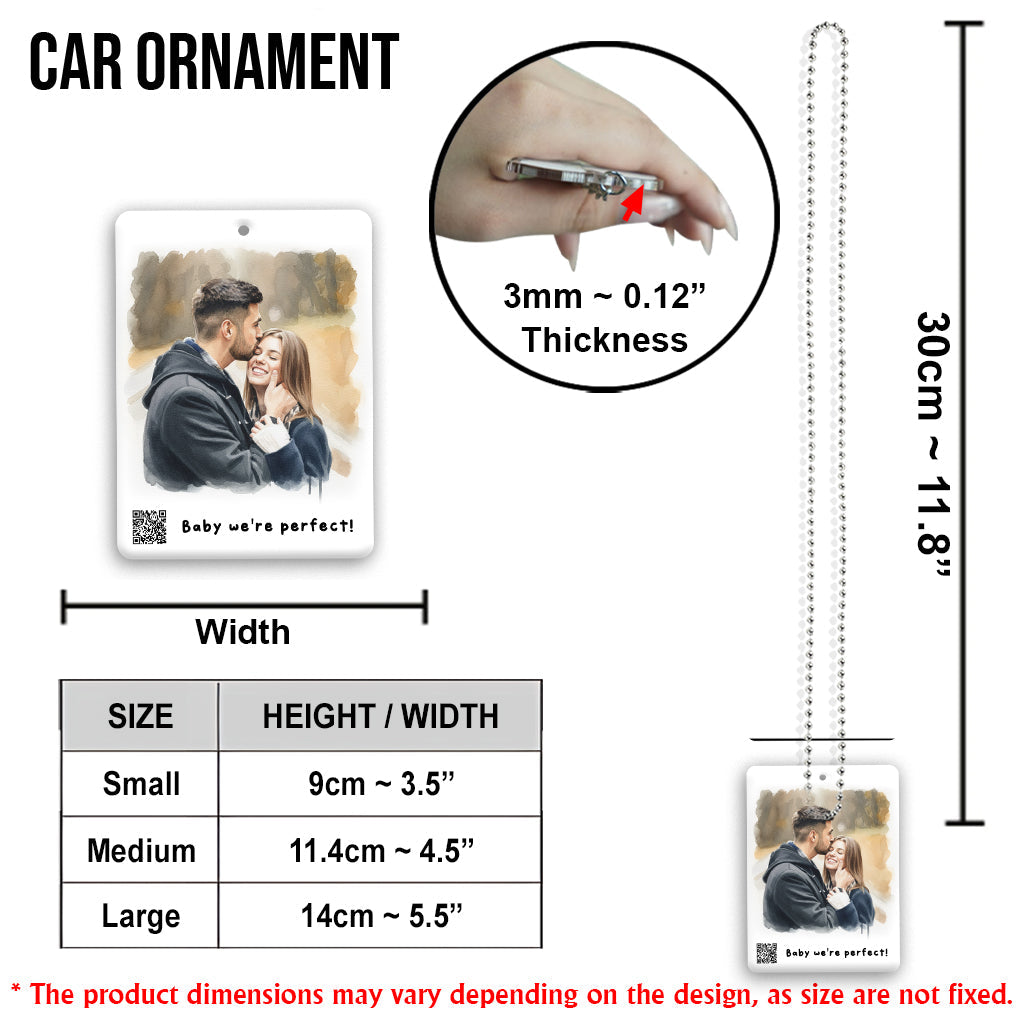 Baby We're Perfect Customize Your Own Song - Personalized Couple Transparent Car Ornament