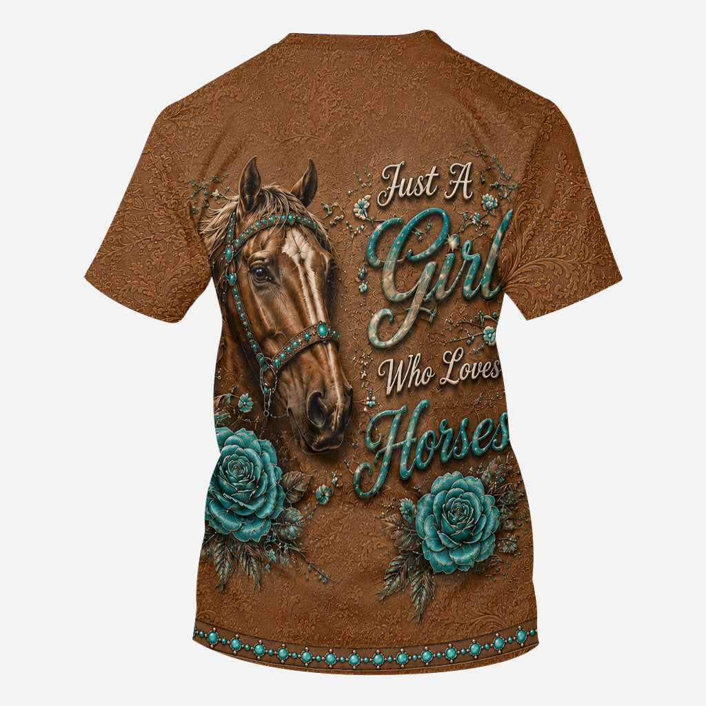 Just A Girl Who Loves Horses - Personalized Horse All Over Shirt