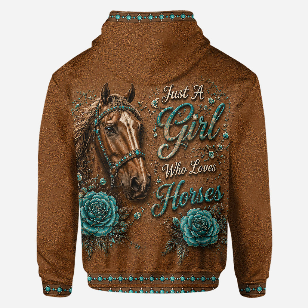 Just A Girl Who Loves Horses - Personalized Horse All Over Shirt