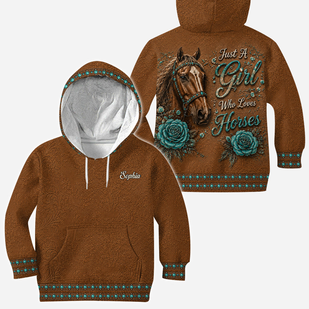 Just A Girl Who Loves Horses - Personalized Horse All Over Shirt