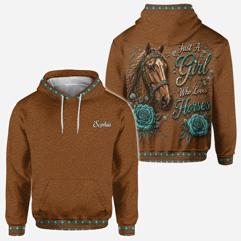 Just A Girl Who Loves Horses - Personalized Horse All Over Shirt