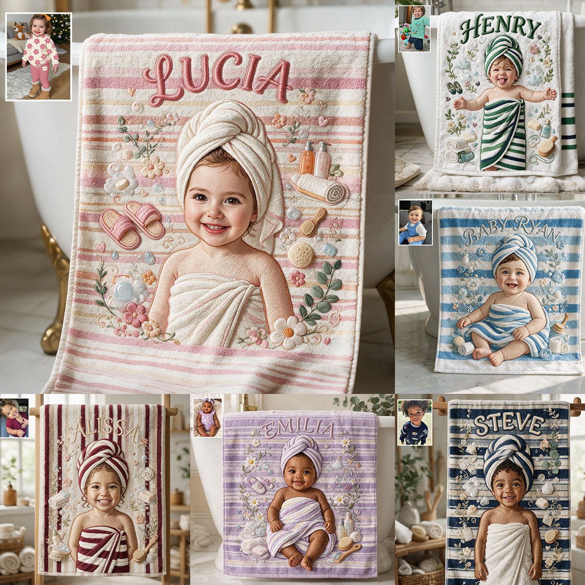 C'est l'heure du bain - Serviette de plage/bain personnalisée pour enfant