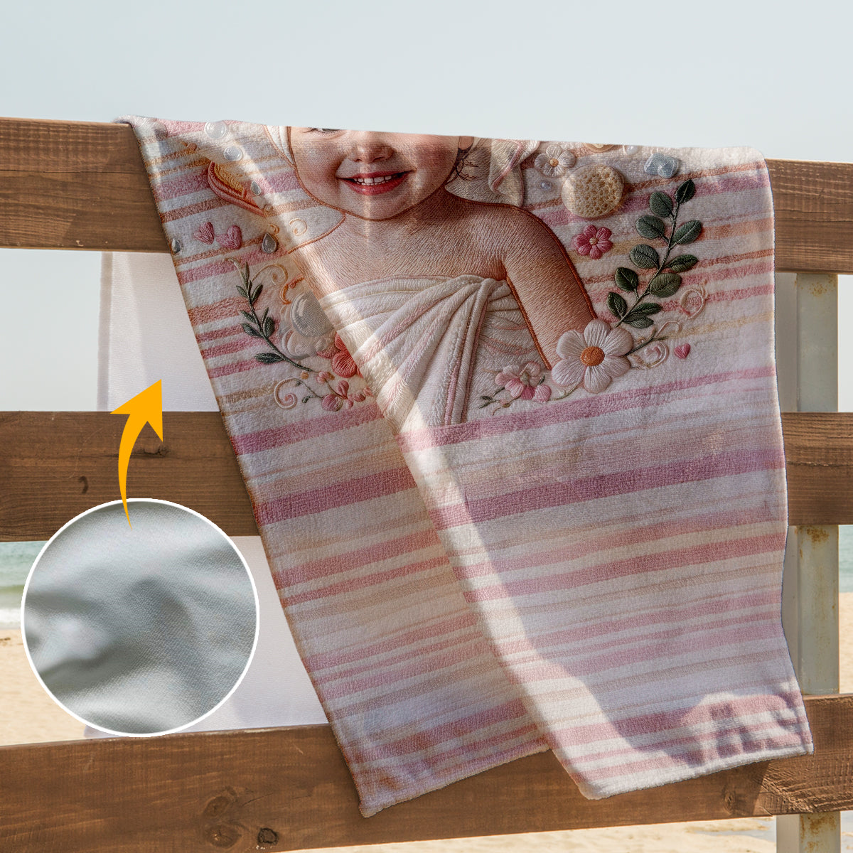C'est l'heure du bain - Serviette de plage/bain personnalisée pour enfant