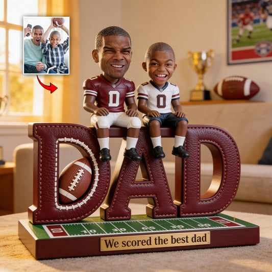 Cadeau pour Papa, Idée Cadeau - Plaque Acrylique Personnalisée en Forme de Football