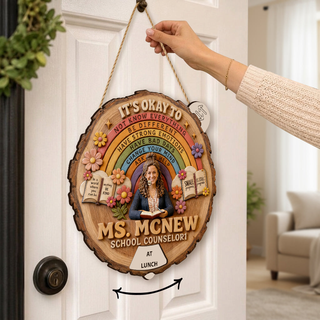 Custom Rotating Teacher Name - Personalized Teacher Spinner Sign Custom Shape