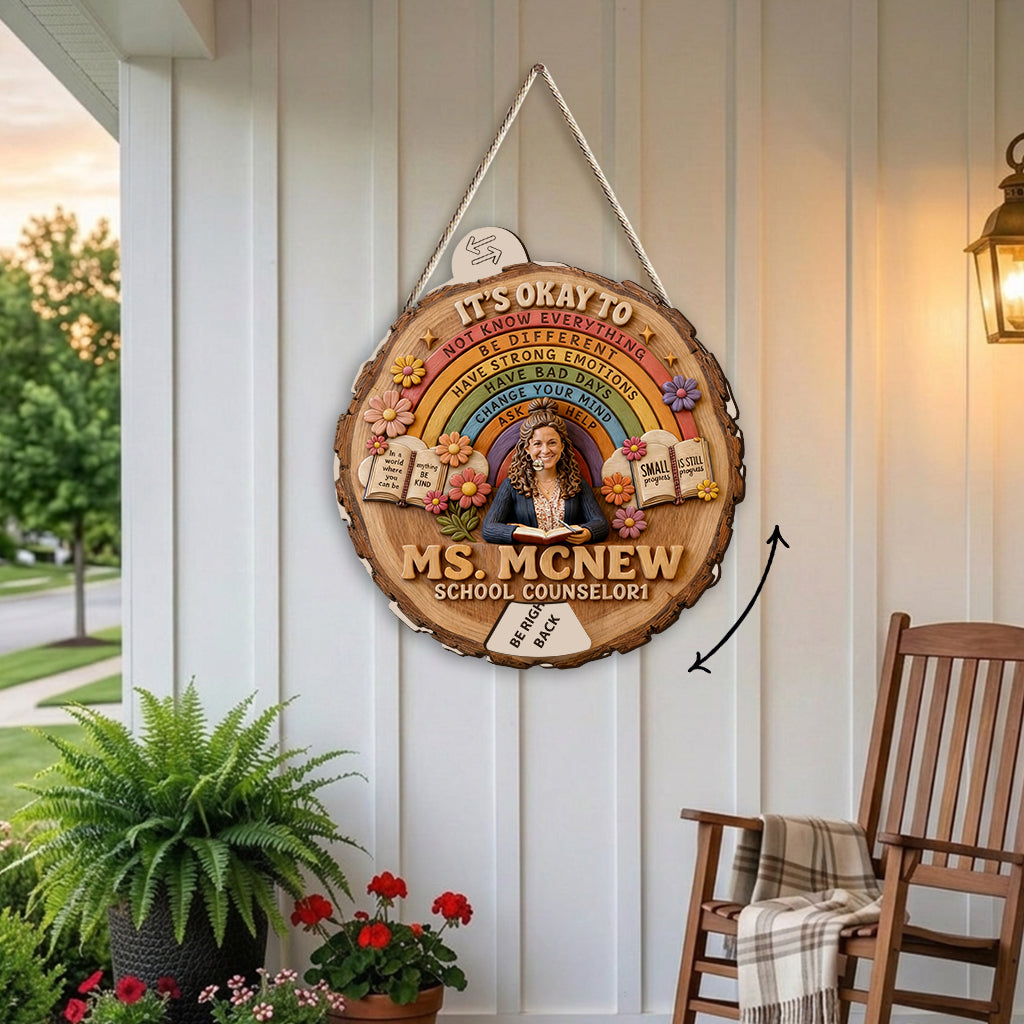 Custom Rotating Teacher Name - Personalized Teacher Spinner Sign Custom Shape
