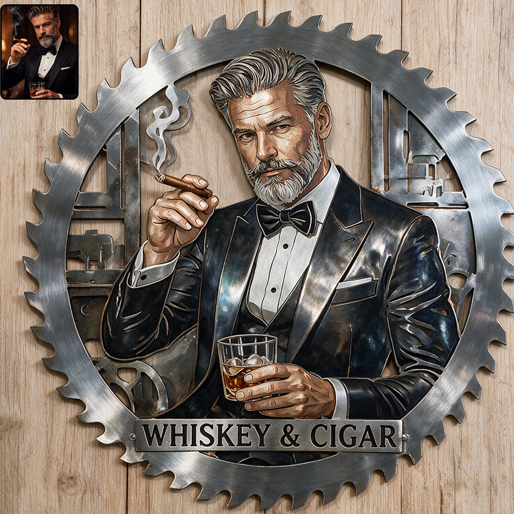 Custom Saw Blade Metal Wall Sign for Men – Personalized Gift for Him - Personalized Real Men 3D Printed Cut Metal Sign