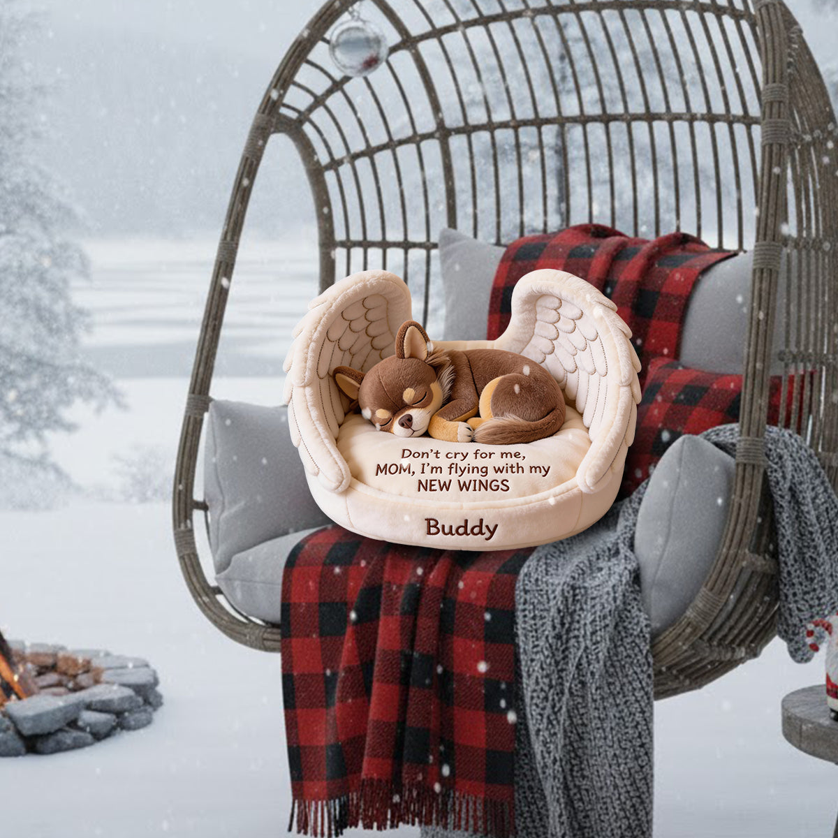 Ne pleure pas pour moi - Coussin personnalisé en fausse fourrure pour chien