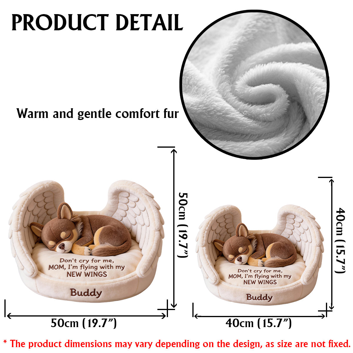 Ne pleure pas pour moi - Coussin personnalisé en fausse fourrure pour chien