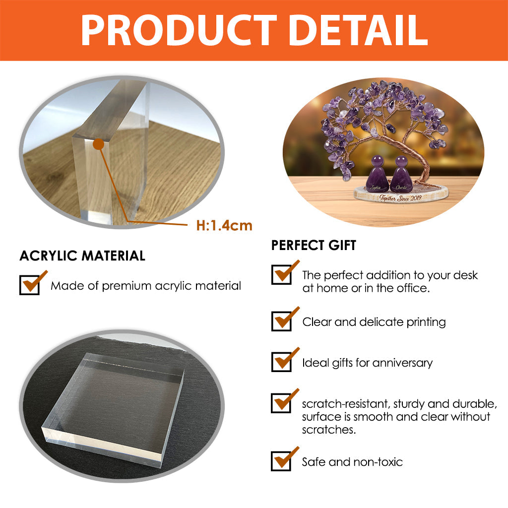 Together Since Perfect Gift For Couple - Personalized Couple Custom Shaped Acrylic Plaque