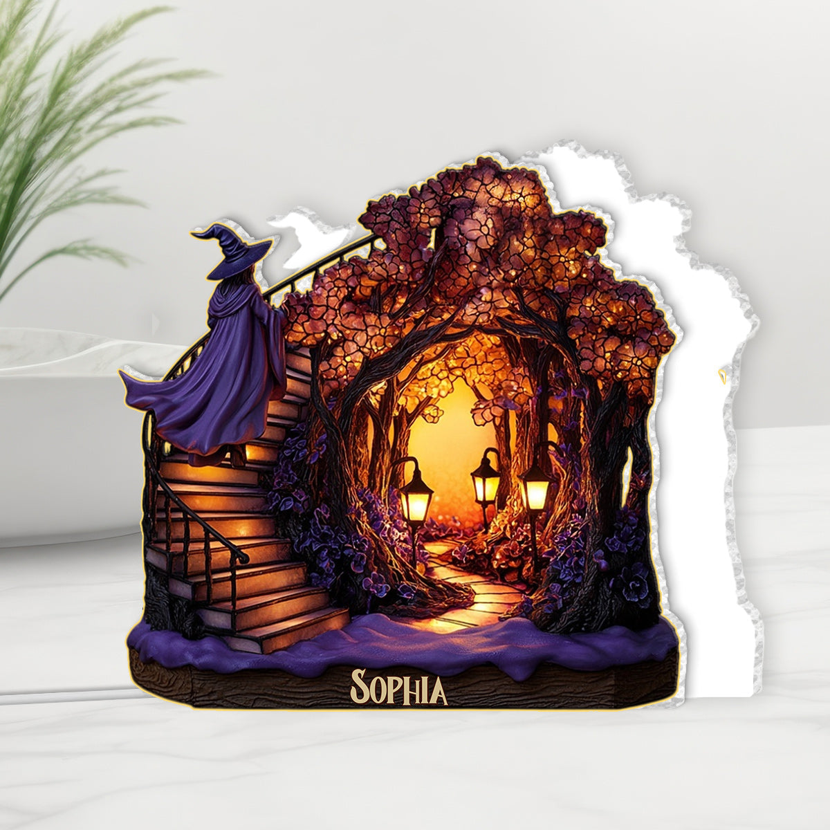 Beautiful Witch - Personalized Witch Acrylic LED Night Light