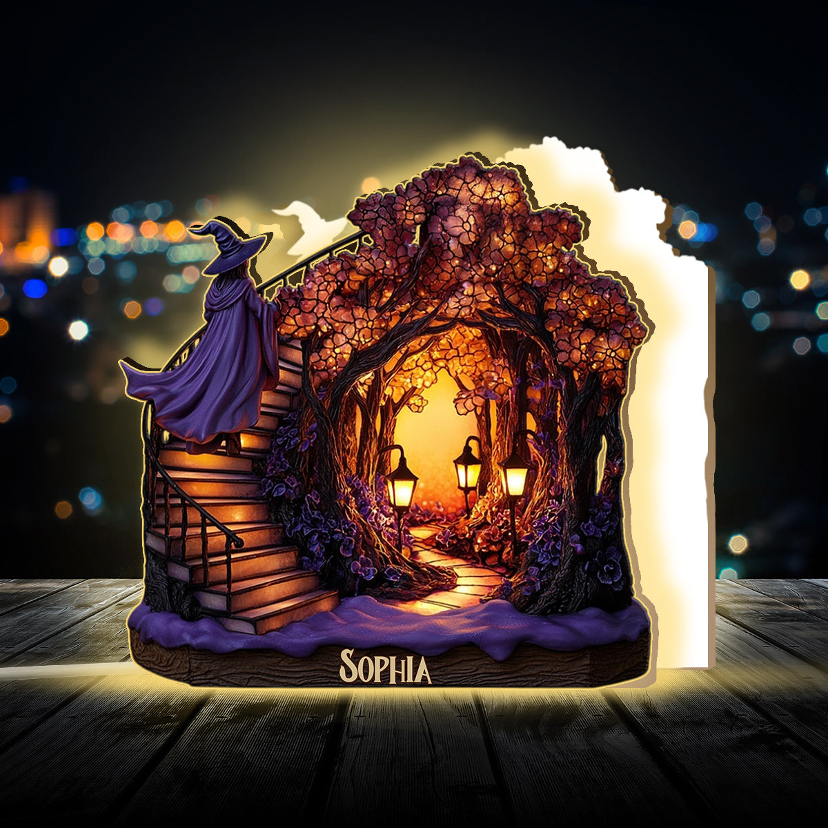 Beautiful Witch - Personalized Witch Acrylic LED Night Light