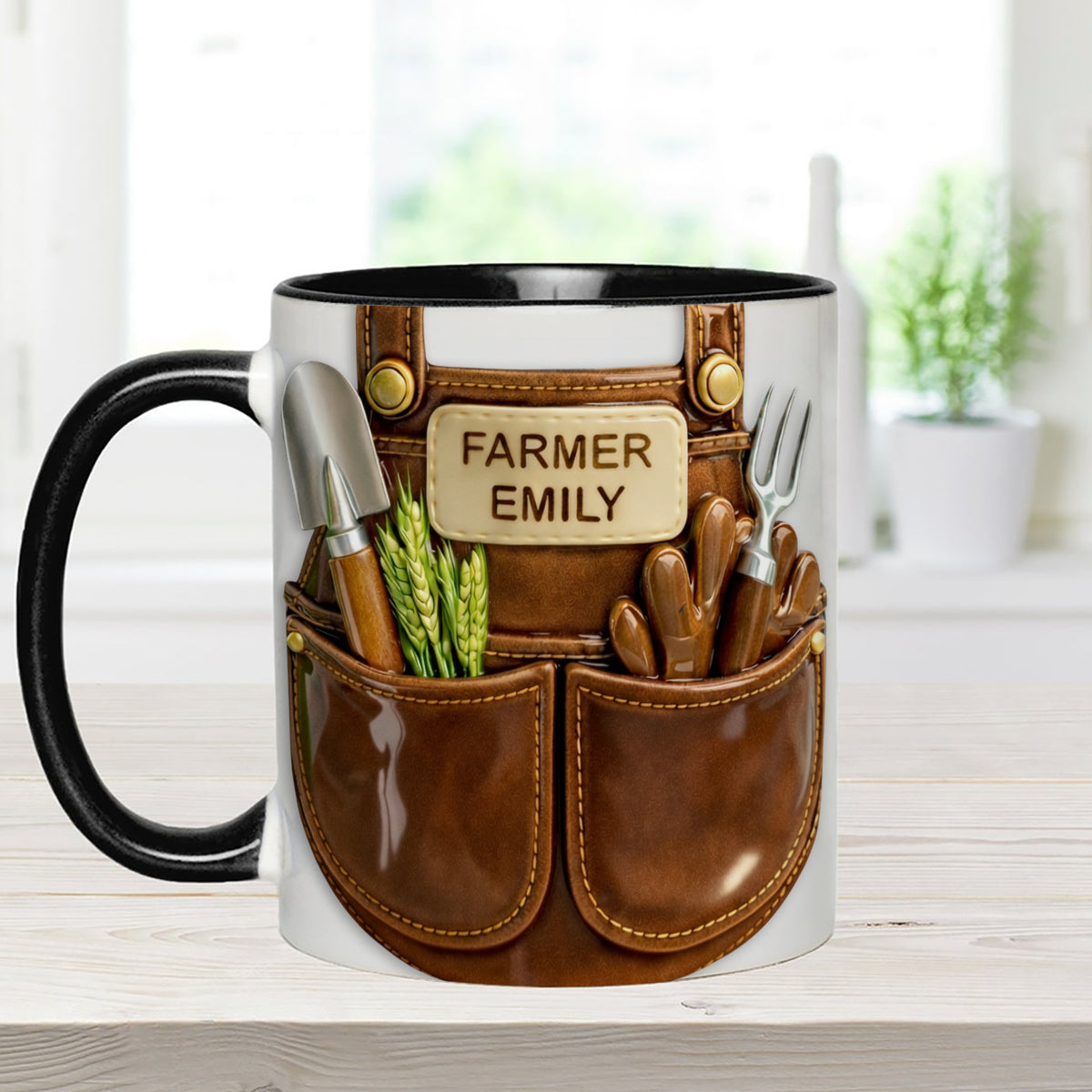 Idée cadeau pour les agriculteurs, décoration de ferme - Mug décoratif personnalisé avec agitateurs en acrylique