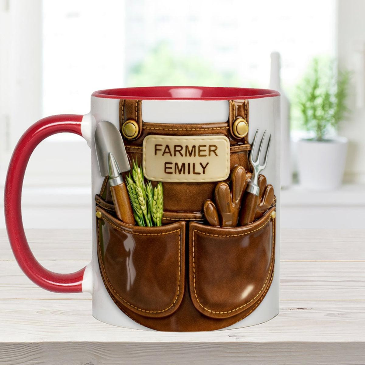 Idée cadeau pour les agriculteurs, décoration de ferme - Mug décoratif personnalisé avec agitateurs en acrylique