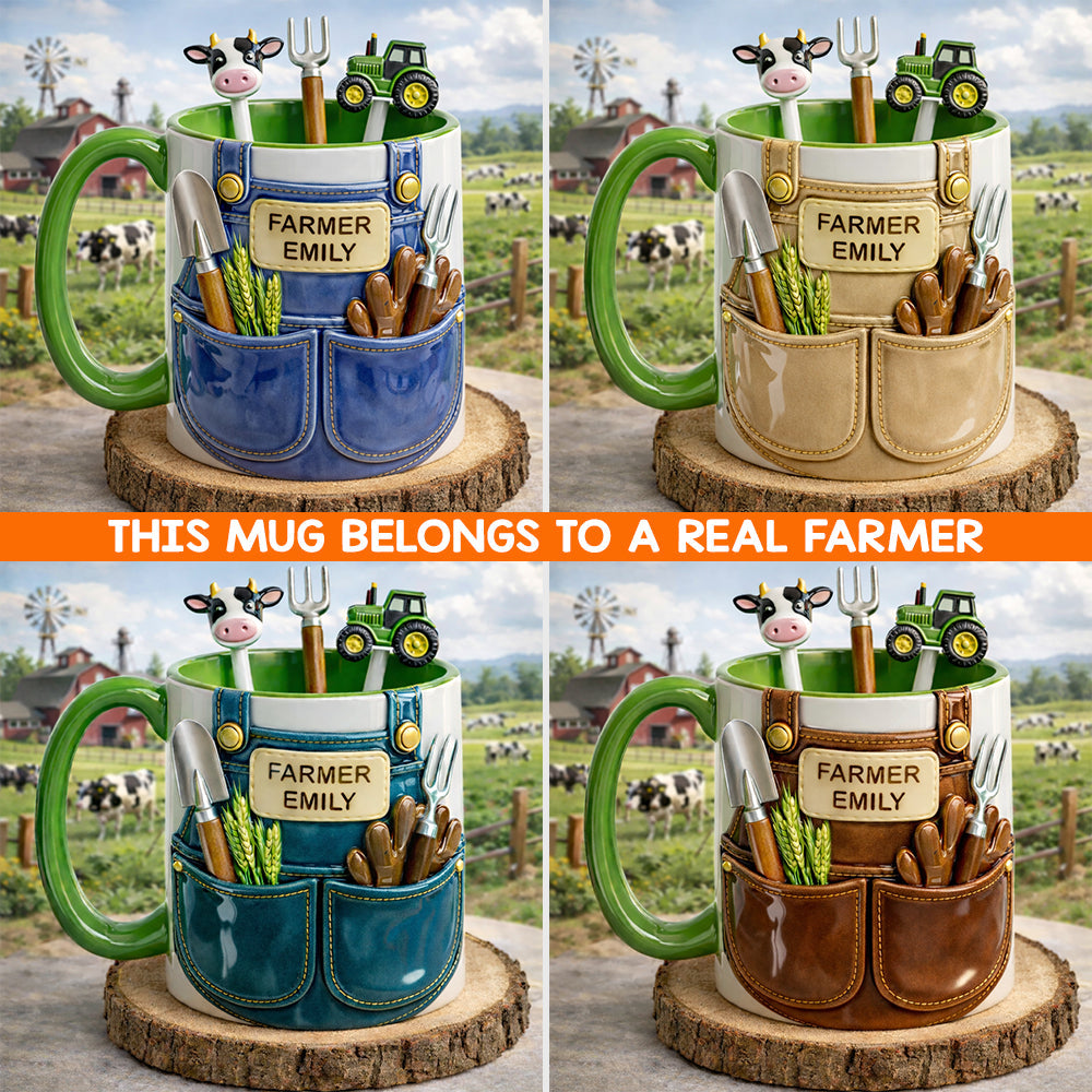 Idée cadeau pour les agriculteurs, décoration de ferme - Mug décoratif personnalisé avec agitateurs en acrylique