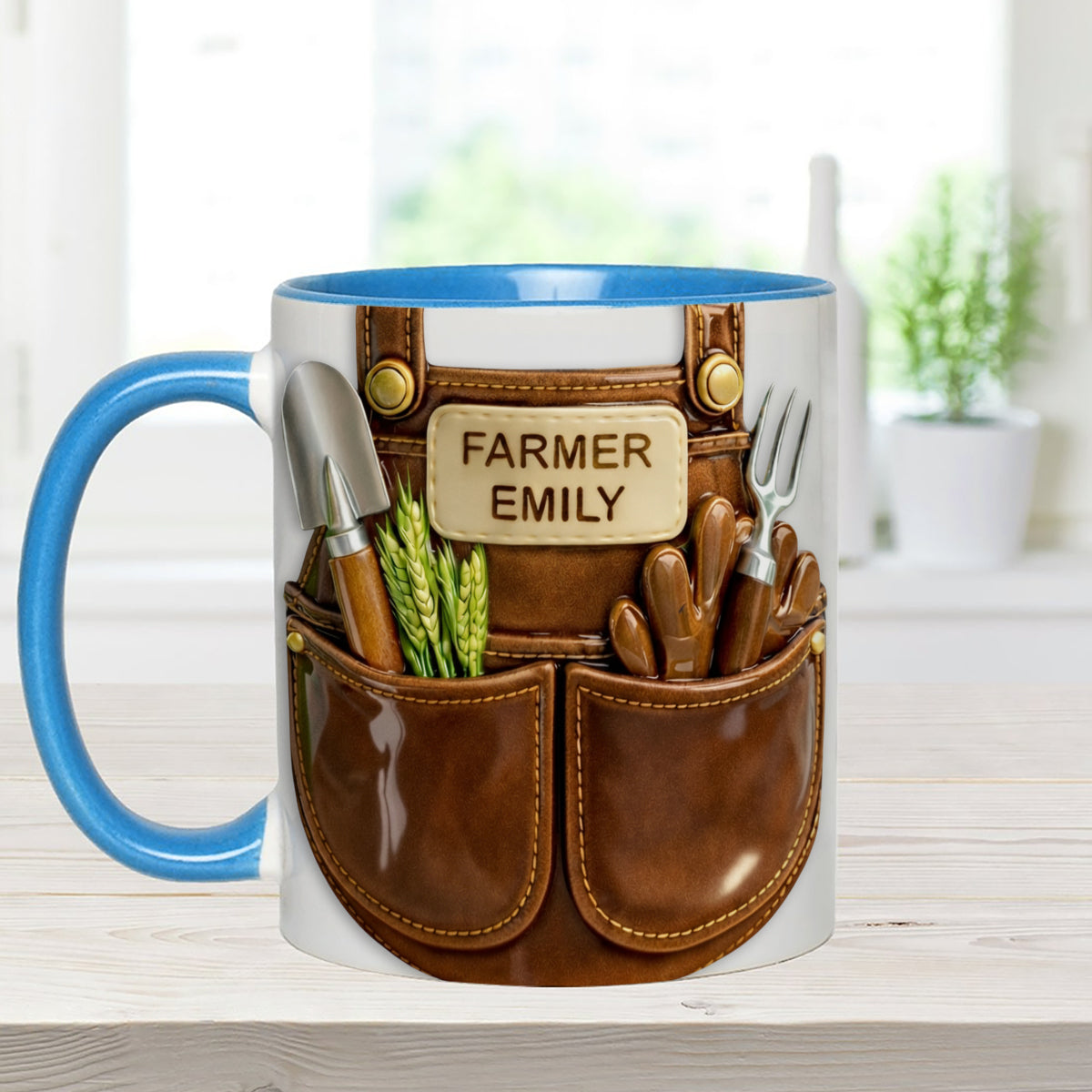 Idée cadeau pour les agriculteurs, décoration de ferme - Mug décoratif personnalisé avec agitateurs en acrylique