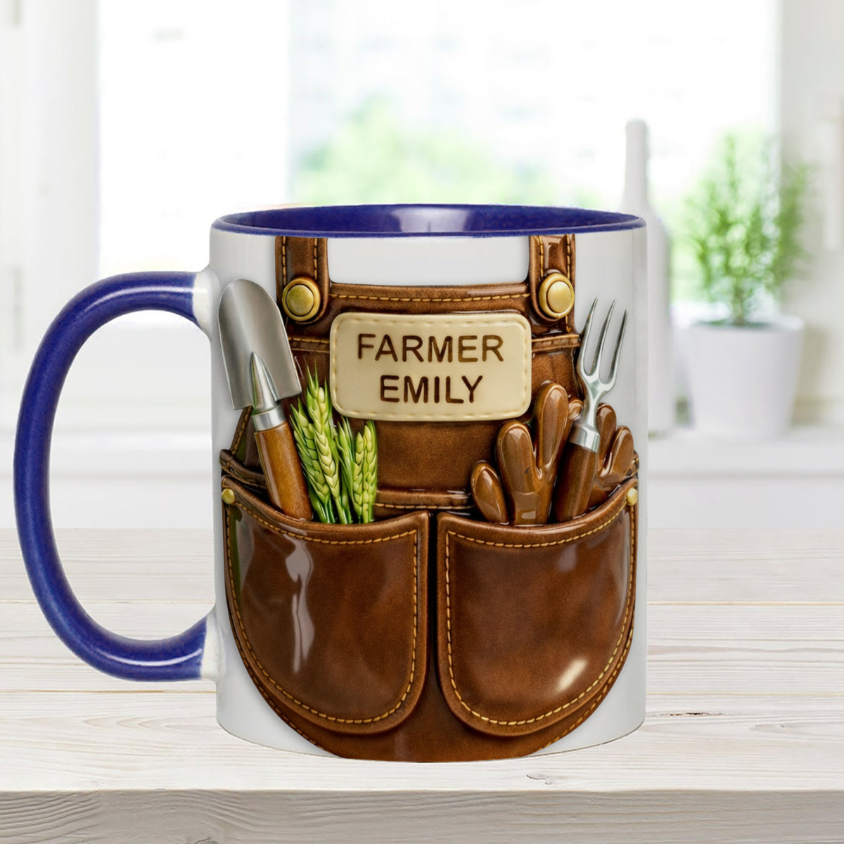 Idée cadeau pour les agriculteurs, décoration de ferme - Mug décoratif personnalisé avec agitateurs en acrylique