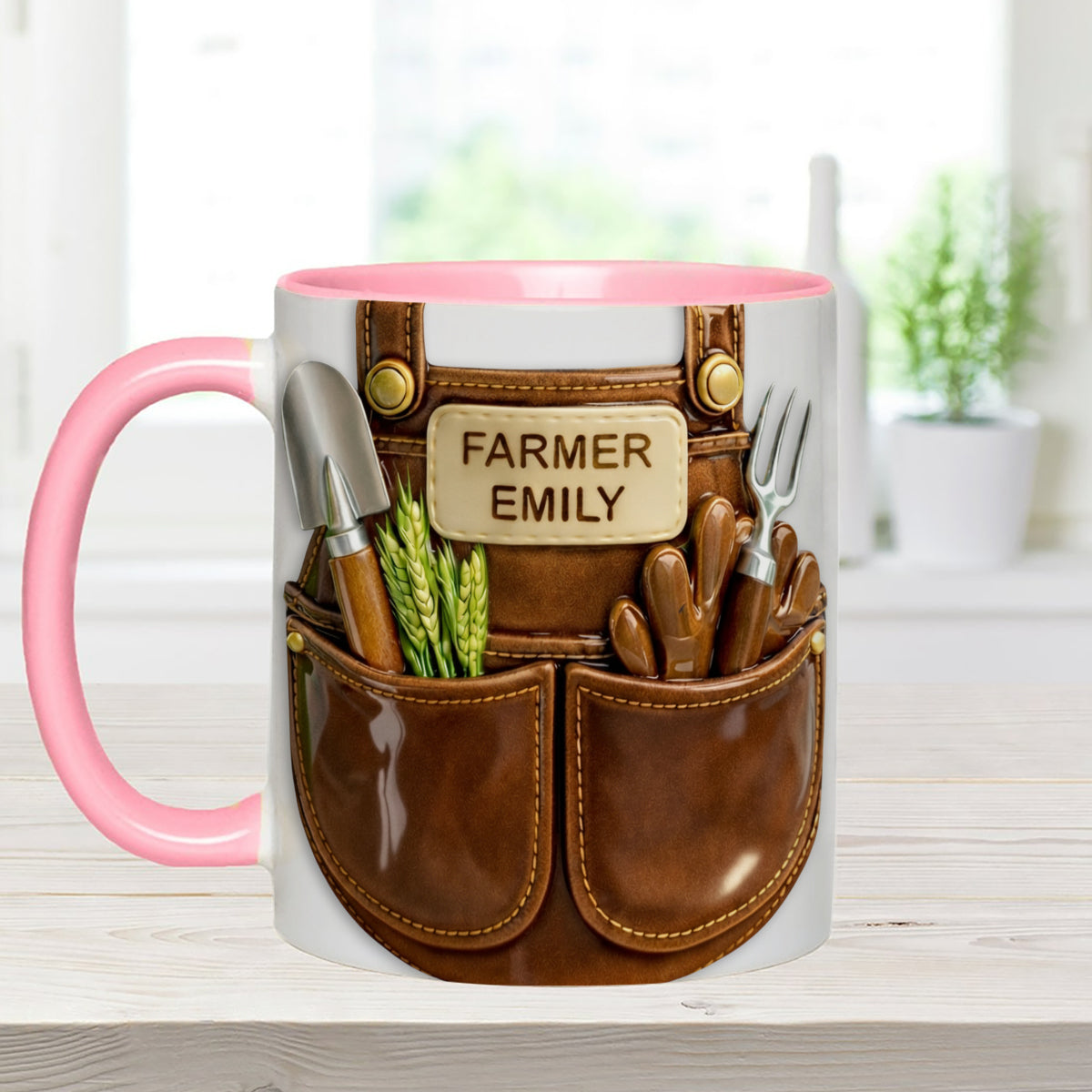 Idée cadeau pour les agriculteurs, décoration de ferme - Mug décoratif personnalisé avec agitateurs en acrylique